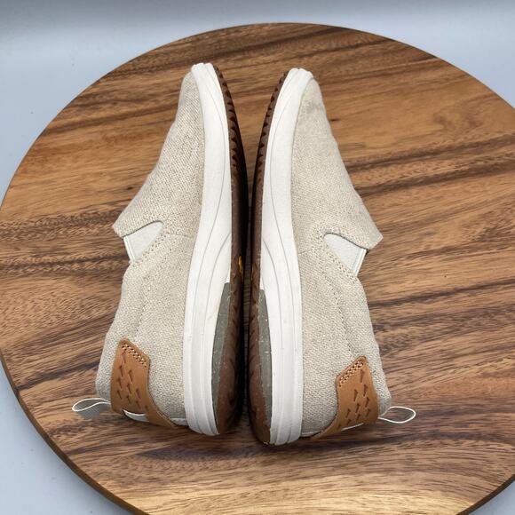 Merrell Gridway Moc Shoes Womens Size 6 Tan Canvas Slip On Vibram Sneakers - Picture 6 of 8